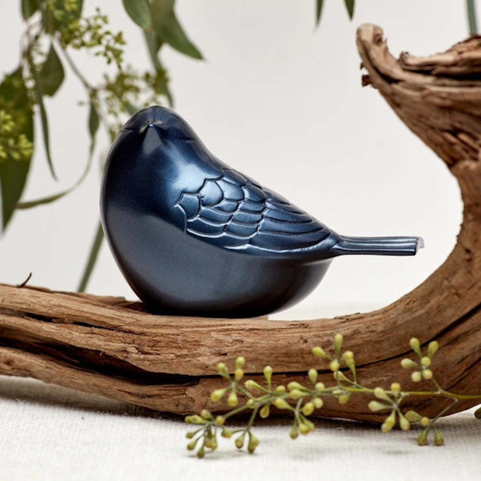 The Lucy Songbird Keepsake Urn in Light Blue