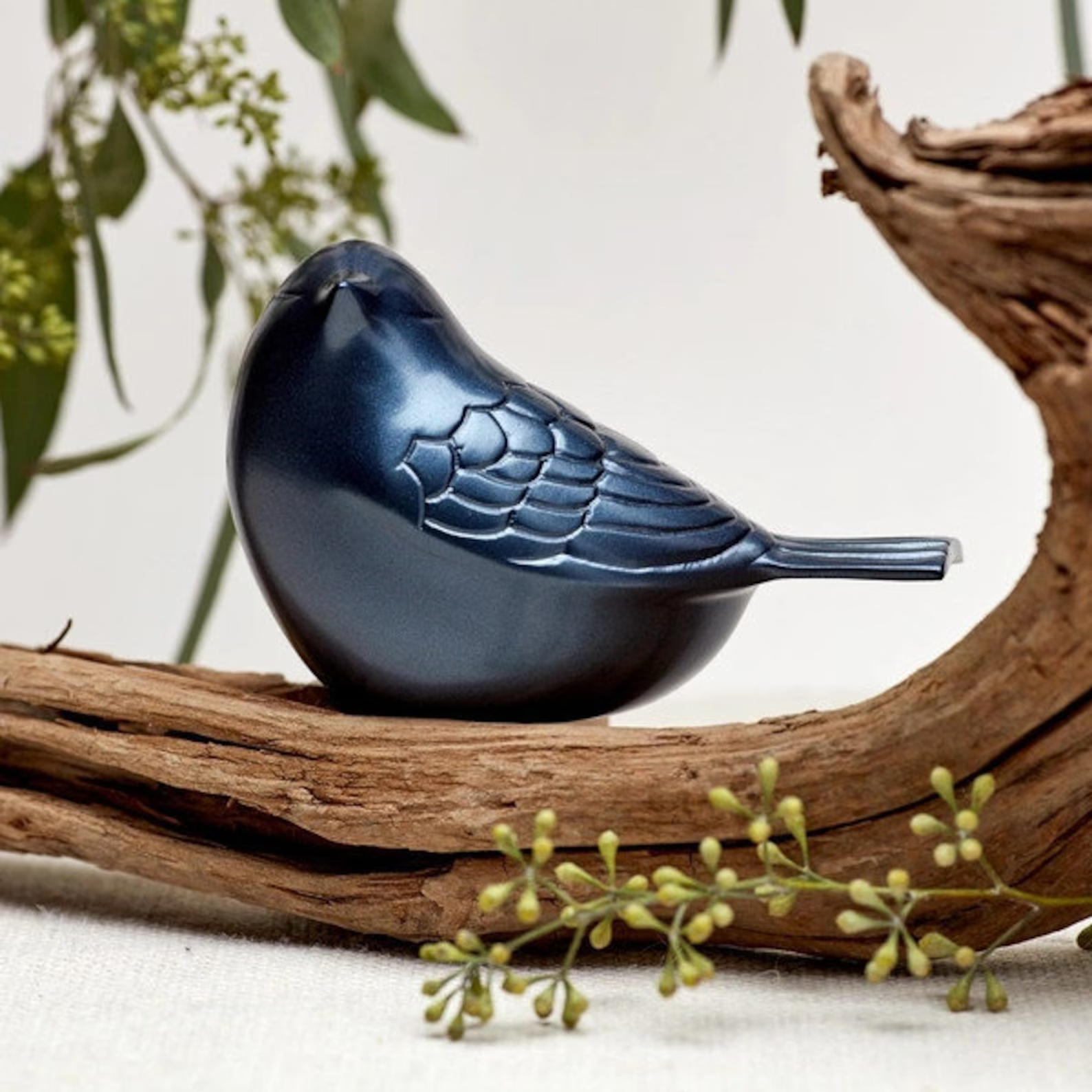The Lucy Songbird Keepsake Urn in Blue