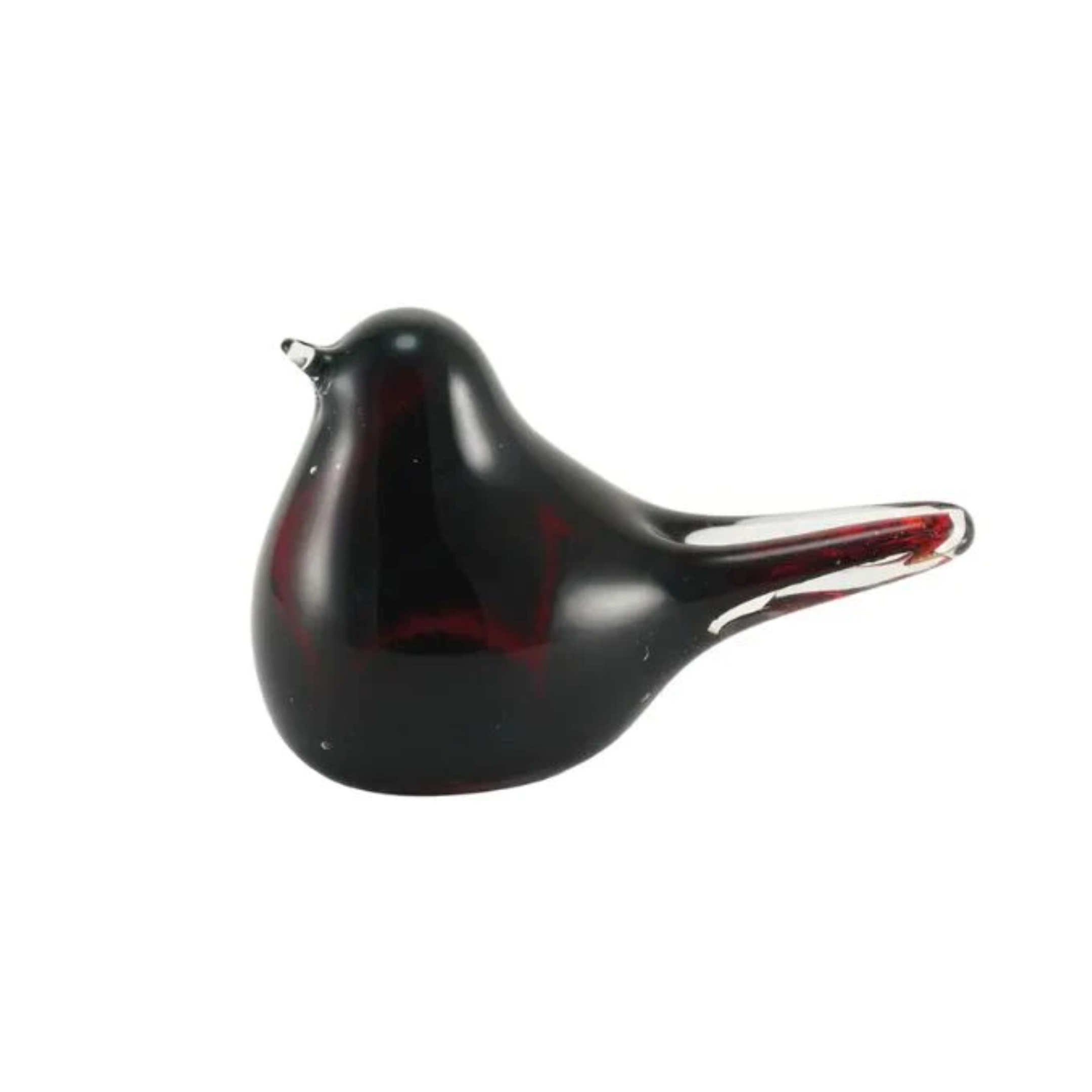 The Lucy Songbird Glass Keepsake Urn in Scarlet Red