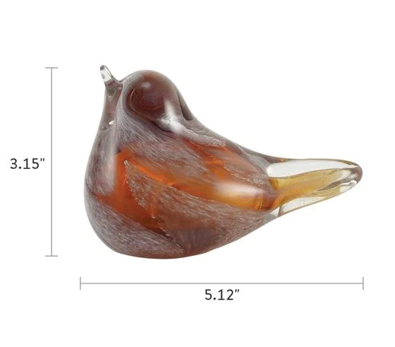 The Lucy Songbird Glass Keepsake Urn in Amber