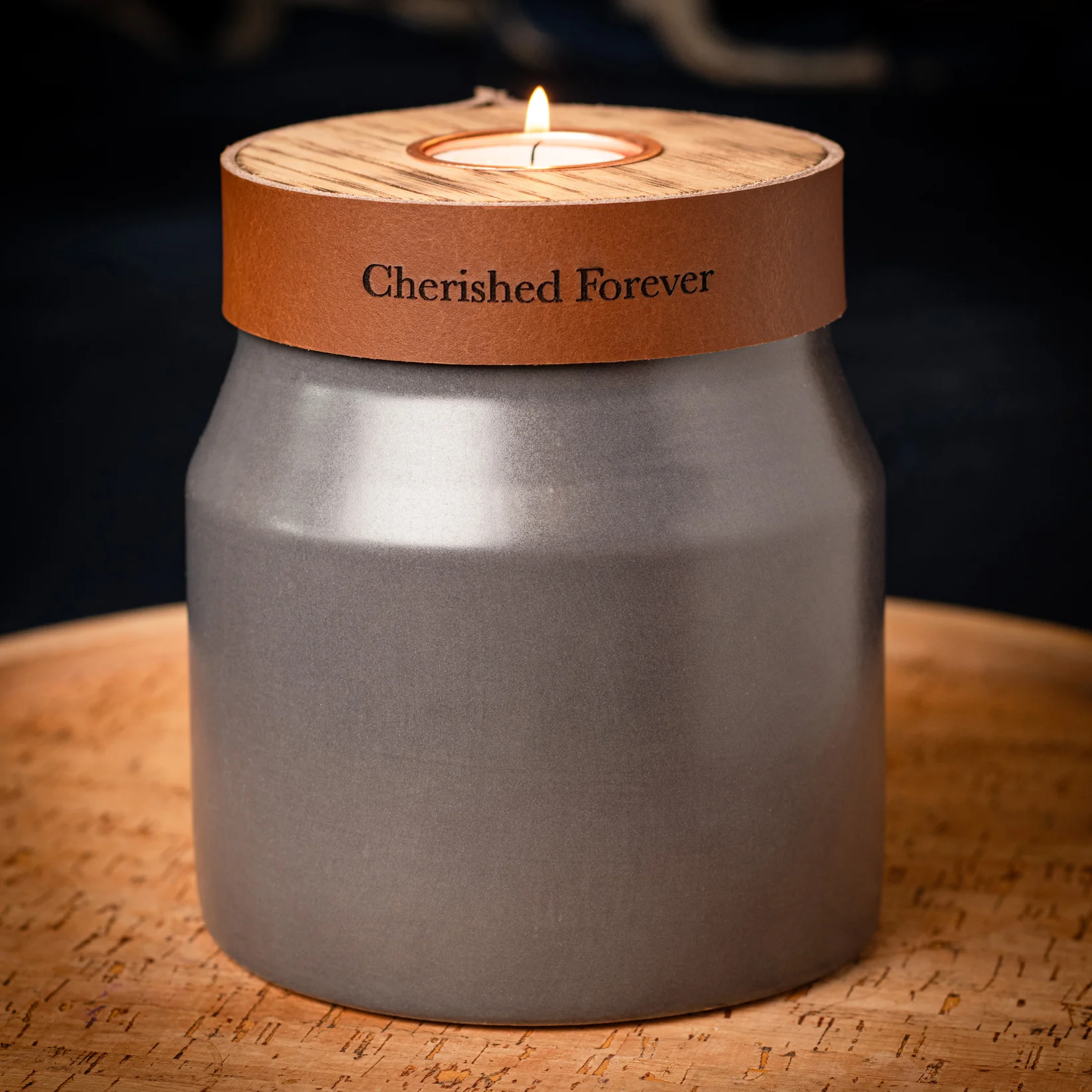 The Parker Candle Urn in Slate Grey