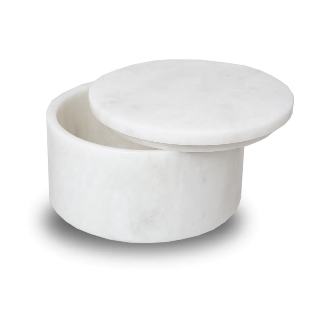 The Wesley in White Marble Circular Keepsake Urn
