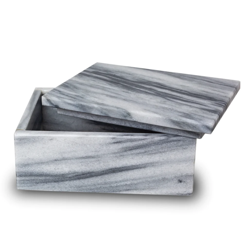 The Wesley in Striped Grey Marble Keepsake Urn