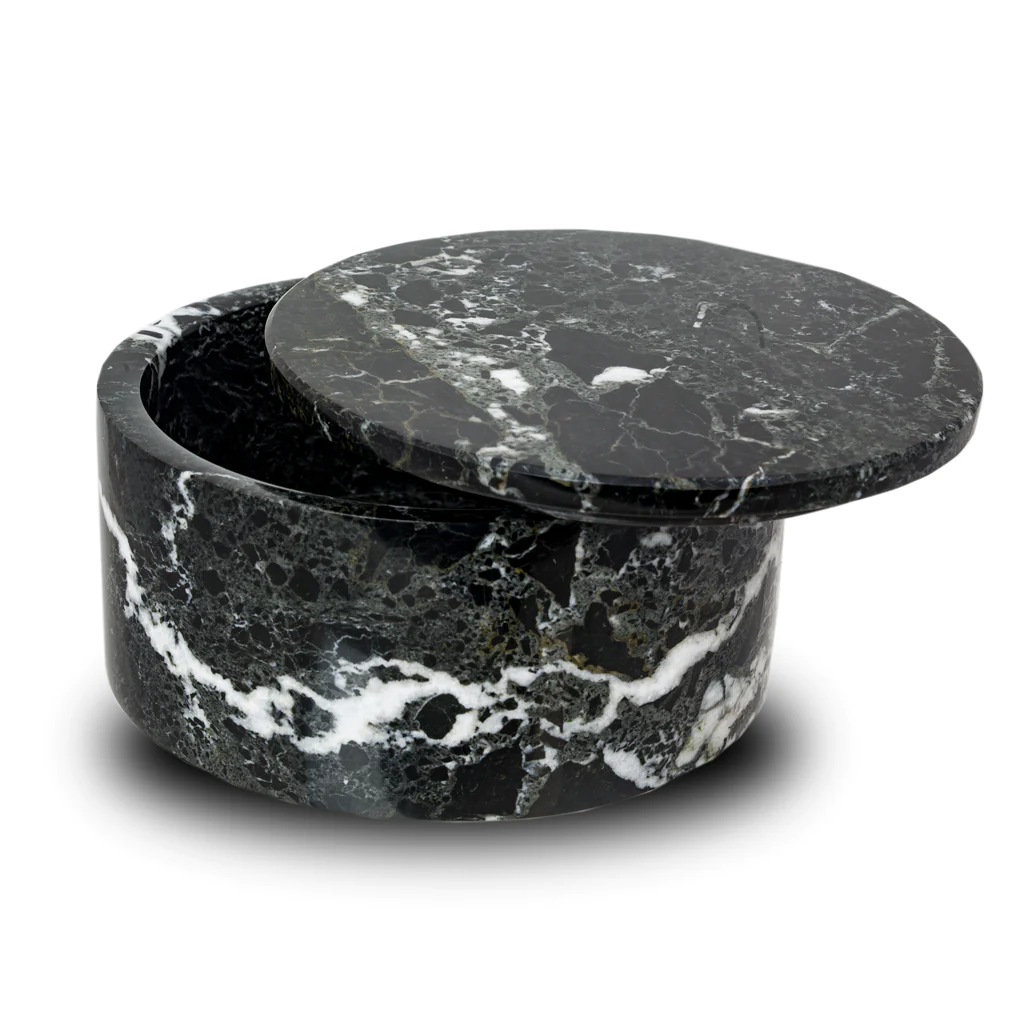 The Wesley in Striped Black Circular Keepsake Urn