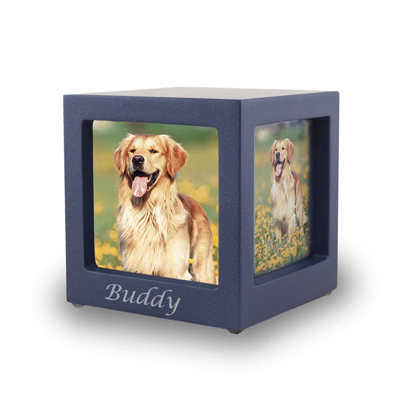 The Duke Picture Frame Pet Urn in Navy