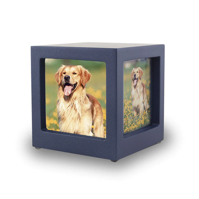 The Duke Picture Frame Pet Urn in Navy