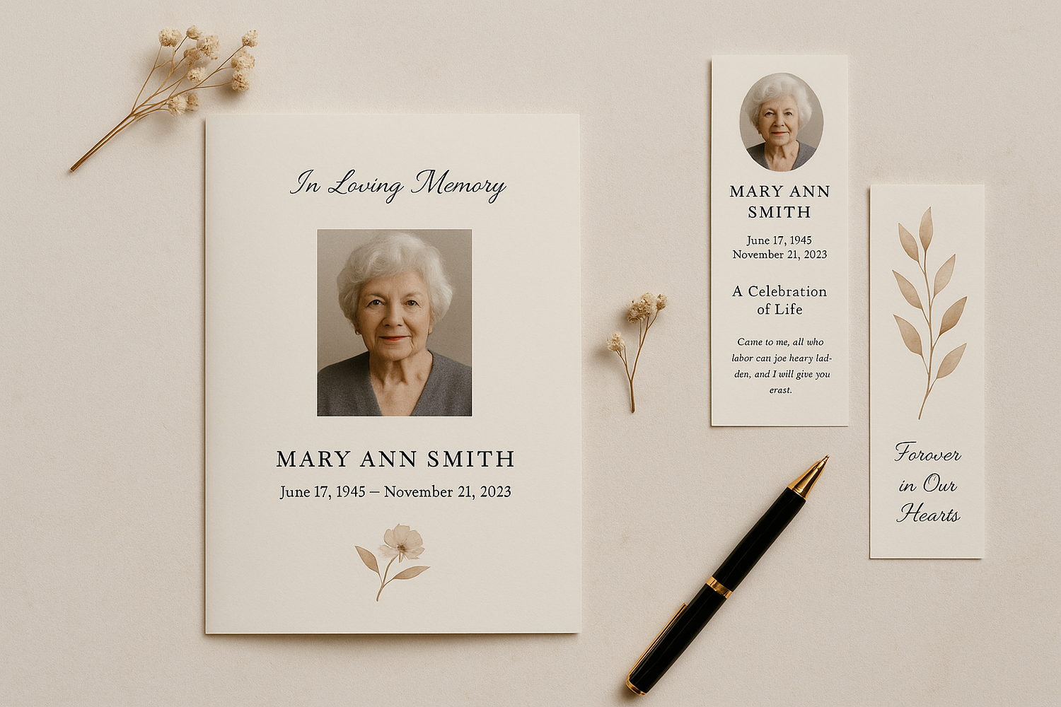 Custom Funeral Stationery: Designing Programs, Prayer Cards & Bookmarks