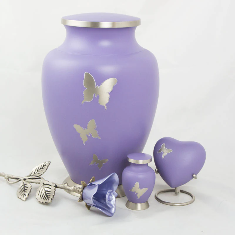 The Linley Butterly Urn in Purple