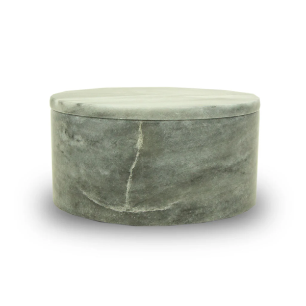 The Wesley in Striped Grey Marble Circular Keepsake Urn