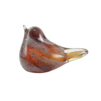 The Lucy Songbird Glass Keepsake Urn in Amber