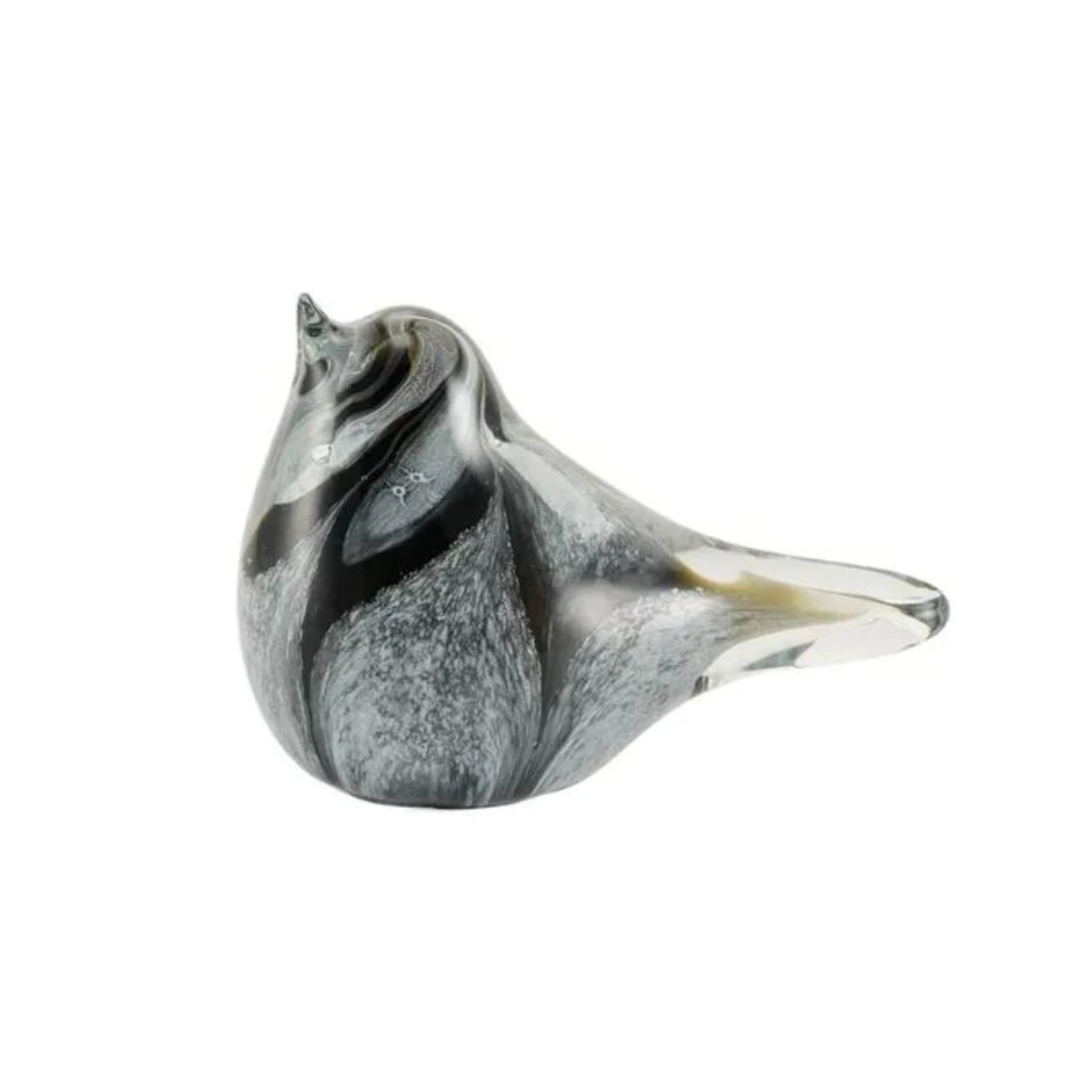 The Lucy Songbird Glass Keepsake Urn in Striped White