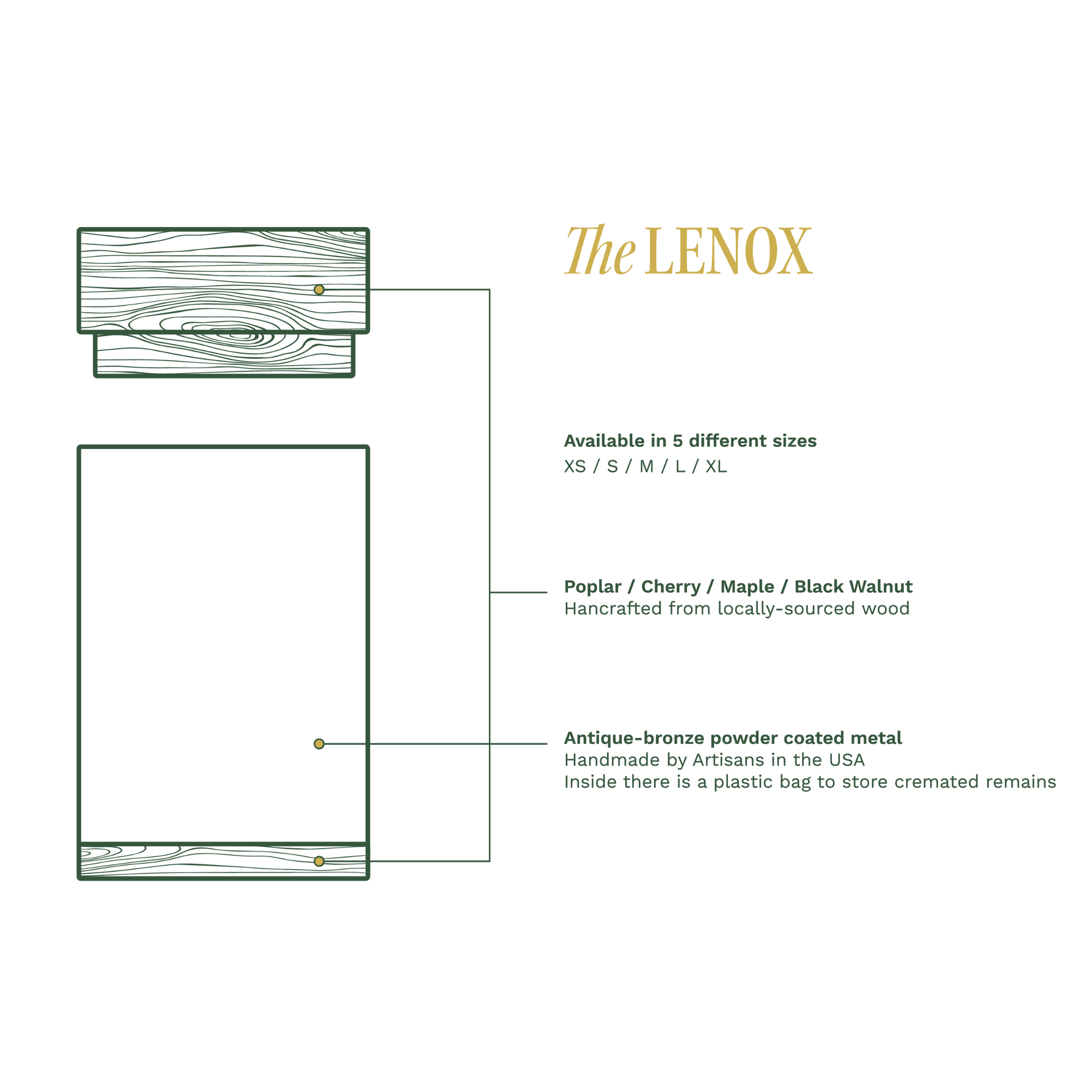 The Lenox Urn in Black Walnut