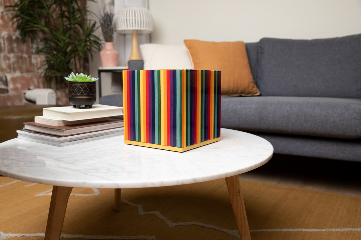 30 Cubic Inches Striped Brown Cremation Urn - The Madison Cremation Urn – Oaktree Memorials