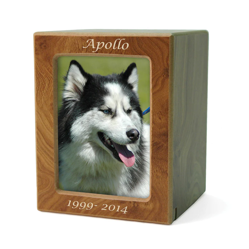 The Duke Picture Frame Pet Urn in Honeynut