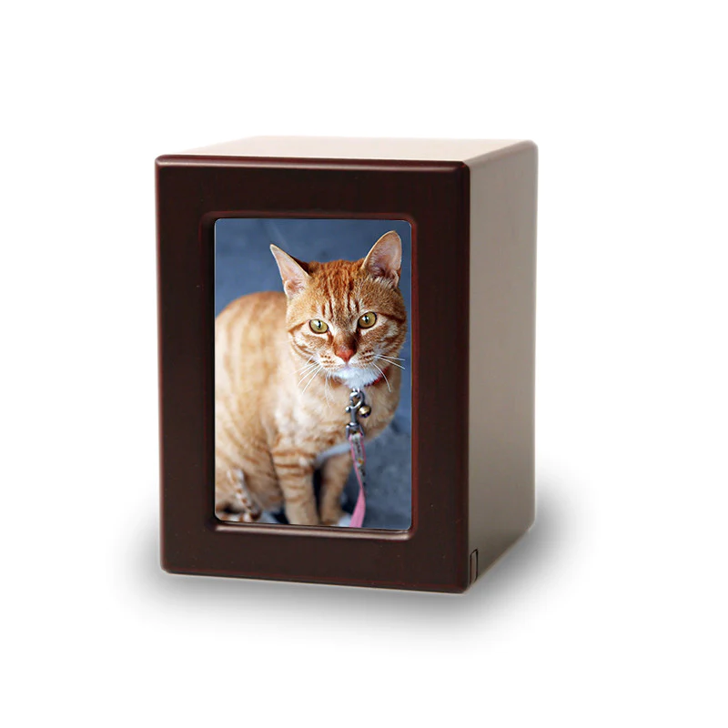 The Duke Picture Frame Pet Urn in Cherry