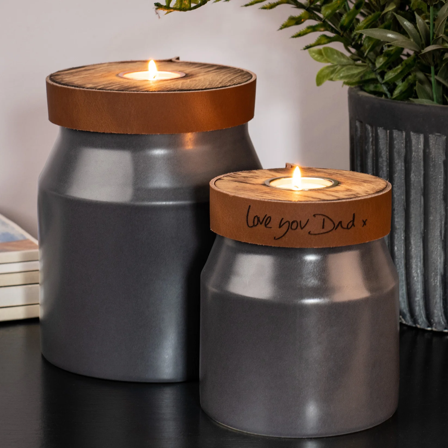 The Parker Candle Urn in Slate Grey