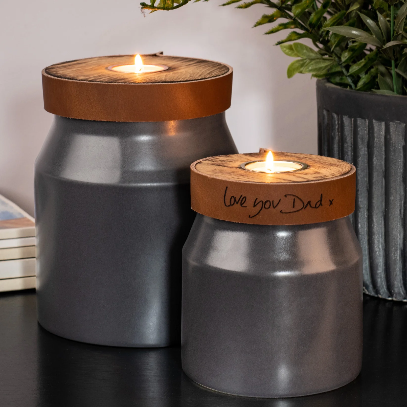 The Parker Candle Urn in Slate Grey