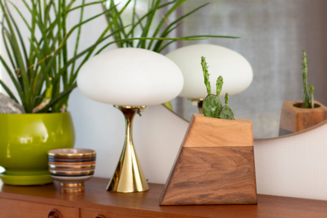 The Casey Plant Urn in Walnut &amp; Sycamore