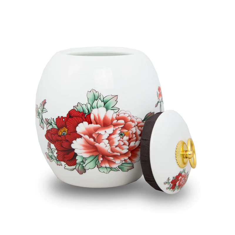 The Bianca Red Flower Urn