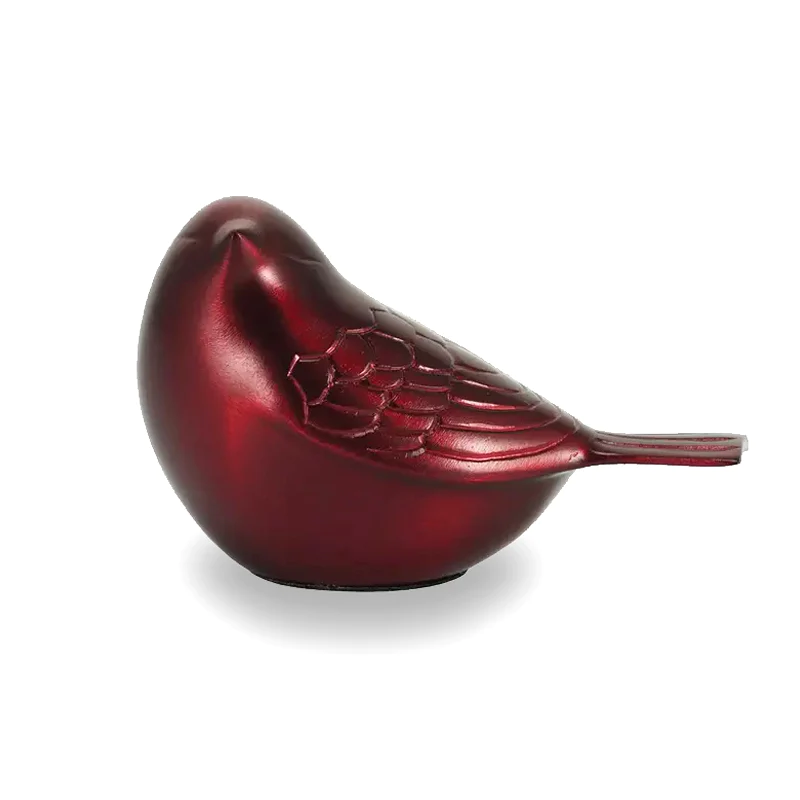 The Lucy Songbird Keepsake Urn in Crimson Red