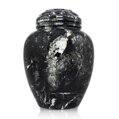 The Willow Urn in Striped Black Marble