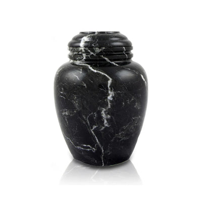 The Willow Urn in Striped Black Marble