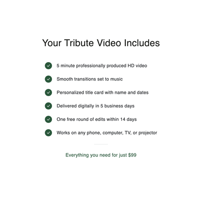 Custom Tribute Video Memorial